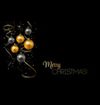 christmas background with gold baubles vector image vector image