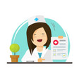 doctor showing good diagnosis results flat vector image