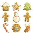 gingerbread cookies icons vector image