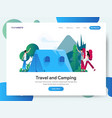 landing page template travel and camping vector image