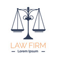 law firm justice and legislation scale logotype vector image vector image