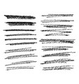 set crayon brush stroke black ink vector image vector image