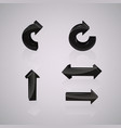 set of black arrows vector image vector image