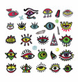 set various hand drawn eyes freehand doodle vector image vector image