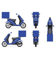 realistic blue motorcycle mock-up vector image vector image