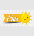 summer sale label with sun transparent background vector image vector image