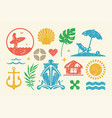 summer symbols and objects set vector image
