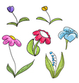 children style hand-drawn flowers collection vector image