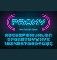 neon light alphabet futuristic extra glowing font vector image