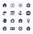 real estate icons house insurance sign vector image