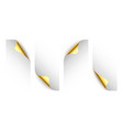 set of golden paper curls curled page corner vector image