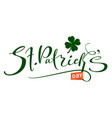 st patrick s day handwritten ornate calligraphy vector image