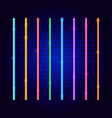 color cyber lines neon set vector image vector image