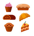 dessert icons vector image vector image