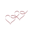 heart two ribbon love vector image