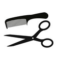 scissors and comb icon isolated on white vector image vector image