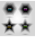 set with abstract halftone design elements vector image