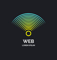 wireless network sign on dark background vector image vector image