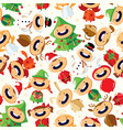 christmas seamless pattern with cute cartoon child vector image vector image