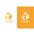 coin and people logo combination money vector image