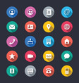 contact simple color icons vector image vector image