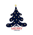 merry christmas tree with stars vector image vector image