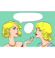 nice drawn two talking blonde women in color vector image