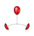 red balloon lifting a heavy barbell vector image