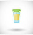 tequila shot with lime flat icon vector image