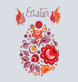 easter poster with birds in national style vector image
