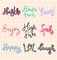 fun words calligraphy font vector image vector image
