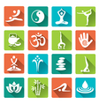 spa yoga icons long shadows vector image