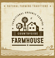 vintage countryside farmhouse label vector image vector image