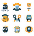 vip club logo and emblems set vector image