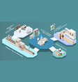 pharmaceutical production isometric multistore vector image vector image