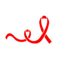 red ribbon breast cancer awareness flat vector image