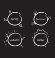 seasons frames nature chalk and black board set vector image