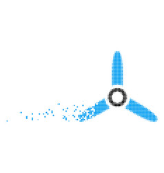 Three bladed screw dissolving pixel icon Vector Image