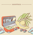 doodle seamless pattern vacation holidays theme vector image vector image
