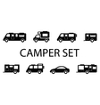 camper van icons vector image