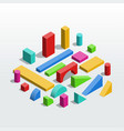 colorful wooden unit blocks - toys for kids vector image