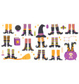 halloween witch legs funny in striped vector image vector image