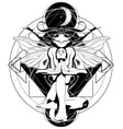 hand drawn beetle with wings vector image