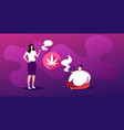 man woman smoking marijuana joint drugs vector image