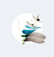 crane birds element with art abstract banner vector image