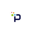 p logo letter for pixel design creative vector image