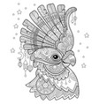 parrot head adult antistress coloring page vector image