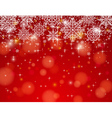 red background with snowflakes vector image
