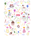 seamless happy birthday background vector image