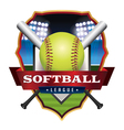 softball league badge emblem icon vector image vector image